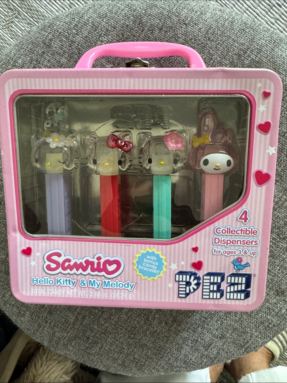Sanrio Hello Kitty & My Melody Collectible Pez Dispensers/Lunch Box ~ No Candy